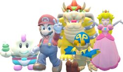  bowser fungus geno hug looking_at_viewer mallow mario mario_bros mushroom nintendo princess_peach sitting smile super_mario_rpg_legend_of_the_seven_stars 