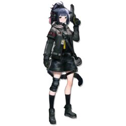  animal_ears ankle_boots arknights bag belt black_footwear black_gloves black_shirt black_shorts black_socks blue_hair blush boots breasts cat_ears cat_tail choker female full_body gloves green_eyes grey_jacket gun handgun headphones headset heibaise_jiangshi high_ponytail holding holding_gun holding_weapon hood hood_down hooded_jacket jacket jessica_(arknights) knee_pads long_hair looking_at_viewer multicolored_hair official_art open_clothes open_jacket ponytail purple_hair shirt shorts shoulder_bag sidelocks single_knee_pad socks solo tachi-e tail thigh_strap transparent_background trigger_discipline weapon 