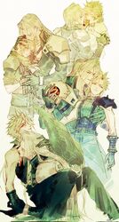  2boys age_progression aged_down arm_armor armor arms_up bandaged_arm bandages belt black_materia black_pants black_vest black_wings blonde_hair blood blood_on_clothes blue_eyes blush bracer closed_eyes cloud_strife coat commentary corrupted_twitter_file couple covering_own_mouth crisis_core_final_fantasy_vii cropped_legs english_commentary expressionless feathered_wings final_fantasy final_fantasy_vii final_fantasy_vii_advent_children final_fantasy_vii_ever_crisis final_fantasy_vii_rebirth final_fantasy_vii_remake gloves grey_hair hand_on_another&#039;s_head hand_on_another&#039;s_waist hand_up head_on_chest high_collar highres holding holding_paper hug injury licking light_smile lolicon long_bangs long_hair looking_at_another looking_down looking_to_the_side male_focus military_uniform multiple_belts multiple_boys multiple_views pants paper parted_bangs parted_lips pauldrons scarf sephiroth shikabe37 shinra_infantry_uniform shirt short_hair shoulder_armor signature single_pauldron single_wing sleeveless sleeveless_sweater sleeveless_turtleneck spiked_hair suspenders sweater turtleneck turtleneck_sweater uniform vest white_shirt wings yaoi yellow_theme 