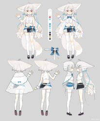  :o absurdres ahoge animal_ear_fluff animal_ears asymmetrical_legwear bacheally back belt black_footwear blue_bow blue_ribbon bow bowtie braid capelet collar collared_shirt color_guide ears_down facing_ahead female fox_ears fox_girl fox_tail frilled_capelet frilled_skirt frills full_body grey_background hair_between_eyes hair_ornament hair_scrunchie hairbow hairclip hairpin hand_up high_collar highres kneehighs large_ears large_tail layered_capelet layered_skirt long_hair looking_at_viewer low_twintails mary_janes midriff miniskirt mismatched_legwear multiple_views navel open_hand original parted_lips profile red_eyes reference_sheet ribbon sakurada_shiro_(hy_plus) sakurada_shiro_(summer)_(hy_plus) sakurada_shiro_(summer_lite)_(hy_plus) scrunchie see-through see-through_capelet shirt shoes side_braid simple_background single_sock single_thighhigh skirt socks spread_fingers standing straight-on tail thighhighs twintails twitter_username very_long_hair waving white_hair white_shirt white_socks white_thighhighs wrist_scrunchie 