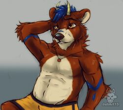  anthro bear bovid bovine boxer_(disambiguation) cattle clothing hybrid juliart15 male mammal rekiz slightly_chubby solo underwear 