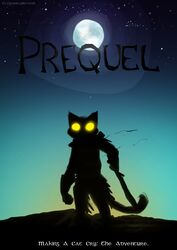  absurd_res anthro bethesda_game_studios clothed clothing dusk felid female fur glowing glowing_eyes hi_res katia_managan kazerad khajiit mammal melee_weapon microsoft moon night oblivion poster poster_template prequel_adventure silhouette sky solo star sword the_elder_scrolls thecrowbarsnapsintwo weapon yellow_eyes 