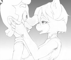  anthro bodysuit breasts canid canine clothed clothing crossover duo facial_hair female fox fur gradient_background hair hat headgear headwear human joeadok krystal_(star_fox) luigi male mammal mario_bros monochrome moustache nintendo open_mouth short_hair simple_background skinsuit star_fox tight_clothing 