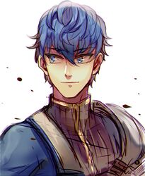  1boy black_hair blue_eyes blue_hair commentary_request fire_emblem fire_emblem_echoes:_shadows_of_valentia kash-phia male_focus multicolored_hair python_(fire_emblem) simple_background solo two-tone_hair upper_body white_background 