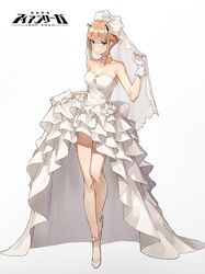  aiko_(kanl) bare_shoulders bridal_veil bride choker dress formal gloves highres iron_saga text_focus veil veronica_(iron_saga) wedding_dress white_background white_dress white_gloves 