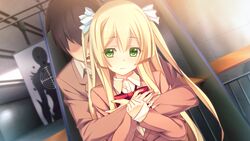  blonde_hair game_cg green_eyes innocent_bullet long_hair oosaki_shinya seifuku yasouji_ai 