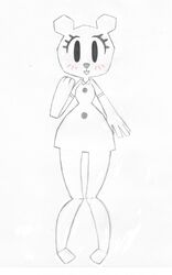  anthro bear bit-small blush cartoon_network clothed clothing eyelashes female hi_res looking_at_viewer mammal open_mouth paper paper_creature simple_background smile solo standing teri_(tawog) the_amazing_world_of_gumball thick_thighs white_background wide_hips 