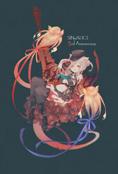  animal_ears blonde_hair blush breasts choker cleavage corruption double_bun english_text female flower food fruit green_little_pig_(sinoalice) hair_bun happy holding holding_food holding_fruit mary_janes necktie open_mouth pig_ears plump pomegranate red_eyes red_flower ribbon ringo_(pixiv27995436) shoes short_hair sinoalice sitting skirt solo spirit suspender_skirt suspenders sword tattoo weapon 