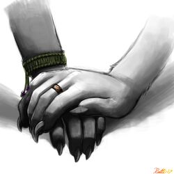  1:1 2017 ambiguous_gender armband claws conditional_dnp digital_media_(artwork) duo entalonus faraden fur hand_holding legacy_(ratte) lowland_psycrhen psycrhen pure_faraden ratte ring ruun simple_background 