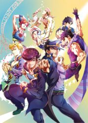  6+boys bad_id bad_pixiv_id battle_tendency bug chains diamond_wa_kudakenai dixie_cup_hat female gakuran giorno_giovanna hat heart higashikata_josuke higashikata_josuke_(jojolion) johnny_joestar jojo_no_kimyou_na_bouken jojolion jonathan_joestar joseph_joestar joseph_joestar_(young) kujo_jolyne kujo_jotaro ladybug matcha_cream_v military_hat multiple_boys phantom_blood ribbon scarf school_uniform stardust_crusaders steel_ball_run stone_ocean string vento_aureo 