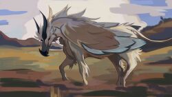  16:9 beak blue_body blue_feathers cygnet_(falconiforme) dragon falconiforme_(artist) feathered_dragon feathered_scalie feathered_wings feathers feral hi_res horn male mythological_creature mythological_scalie mythology scalie scenery solo white_body white_feathers widescreen wings wings_folded 