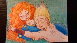  1boy1girl bed brave disney disney_princess merida nude nude_male pixar puku83 sketch sleeping tagme wee_dingwall 