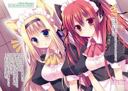  2girls cat_ears claire_rouge maid_uniform multiple_girls rinslet_laurenfrost seirei_tsukai_no_blade_dance wolf_ears 