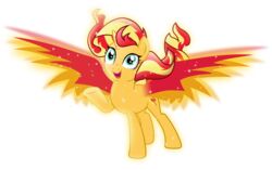  2015 absurd_res alpha_channel cutie_mark equestria_girls equid equine feathered_wings feathers female feral hair hasbro hi_res horn mammal my_little_pony mythological_creature mythological_equine mythology red_hair simple_background solo sparkles sunset_shimmer_(eg) theshadowstone transparent_background unicorn wings 