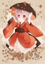  bad_id bad_pixiv_id bowl bowl_hat female grey_eyes hat japanese_clothes kimono koura_higure long_sleeves obi red_kimono sash scissors smile solo star_(symbol) sukuna_shinmyoumaru touhou veil white_hair wide_sleeves 