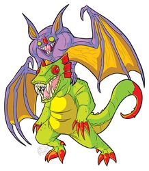  angry bat chameleon claws duo feral humor joke laylee lizard mammal membrane_(anatomy) membranous_wings michaeljlarson monster playtonic_games reptile scalie simple_background teeth white_background wings yooka yooka-laylee 