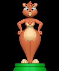  3d_(artwork) 3d_modeling 3d_print anthro digital_media_(artwork) el_arca felid female fist fur happy hi_res kairel lion looking_straight mammal multicolored_body pantherine sillytoys simple_background smile solo stage standing wide_hips 