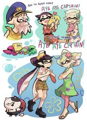  +_+ 2boys 2girls adjusting_clothes adjusting_necktie aged_down beard belt black_hair bow buck_teeth callie_(splatoon) cap&#039;n_cuttlefish character_doll closed_eyes commentary cosplay crossed_arms dress earrings english_commentary english_text facial_hair fangs feline freckles gary_the_snail gomipomi hairbow image_sample japanese_clothes jewelry judd_(splatoon) kimono kneehighs looking_at_viewer marie_(splatoon) multiple_boys multiple_girls necktie object_on_head old old_man open_mouth patrick_star patrick_star_(cosplay) pink_legwear red_necktie sandals shorts shorts_rolled_up sleeping sleeveless smile snail socks splatoon_(series) splatoon_1 splatoon_2 spongebob_squarepants spongebob_squarepants_(cosplay) spongebob_squarepants_(series) squid starfish striped_clothes striped_socks stuffed_toy suction_cups sundress teeth tentacle_hair tumblr_sample white_hair 