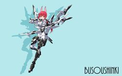  bow_(weapon) busou_shinki doll_joints female highres ikuya_koimori joints mecha_musume mini_person minigirl mizuki_(busou_shinki) red_eyes solo weapon 