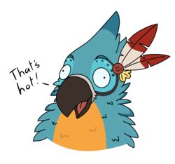  avian beak bird black_beak breath_of_the_wild feathers fluffy hi_res humor joke kass_(tloz) male meme nintendo reaction_image rito silly snootbooper solo that&#039;s_kind_of_hot the_legend_of_zelda 