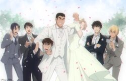  6+boys :d ^_^ alternate_universe amuro_tooru arm_around_neck black_hair black_jacket black_necktie black_pants blonde_hair blue_necktie bride brown_hair buttons cellphone clapping clenched_hand closed_eyes closed_mouth commentary_request confetti couple crossed_arms dark-skinned_male dark_skin date_wataru day diagonal-striped_clothes diagonal-striped_necktie dress elbow_gloves female flower formal gloves good_end grey_jacket grey_pants grey_suit grey_vest grin groom hagiwara_kenji hair_between_eyes hair_flower hair_ornament hand_in_pocket hand_on_own_hip happy headlock holding holding_phone indesign jacket kuruma_natalie lifting_person long_sleeves looking_at_another loose_necktie matsuda_jinpei meitantei_conan multiple_boys necktie open_clothes open_jacket open_mouth outdoors pants phone scotch_(meitantei_conan) shirt short_hair signature smile standing straight striped_clothes striped_jacket striped_necktie striped_pants striped_vest suit takagi_wataru_(meitantei_conan) teeth thick_eyebrows tree upper_teeth_only vertical-striped_clothes vertical-striped_jacket vertical-striped_pants vertical-striped_vest vest wedding wedding_dress white_dress white_gloves white_jacket white_necktie white_pants white_shirt white_suit white_vest 