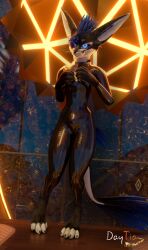  3d_(artwork) anthro c4d cinema_4d_(artwork) clothing daytia digital_media_(artwork) draghuvicfire fur gloves handwear hi_res larex latex latex_clothing male pose posed reflective rexouium solo vrchat warm_lighting 