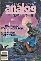  1983 alien analog_science_fiction barcode breasts cover english_text female fur group hair hi_res human logo magazine_cover mammal poul_anderson science_fiction text tom_kidd trio 