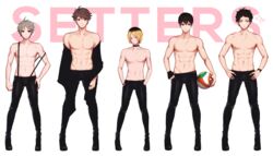  akaashi_keiji all_male ankkoyom group haikyuu!! kageyama_tobio kozume_kenma male navel oikawa_tooru sport sugawara_koushi topless volleyball 