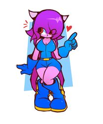  anthro avoid_posting boots breasts cleavage clothed clothing dragon evenytron female footwear freedom_planet fur galaxytrail gloves hair handwear heart_symbol hi_res hybrid mammal mythological_creature mythological_scalie mythology purple_body purple_fur purple_hair sash_lilac scalie solo 