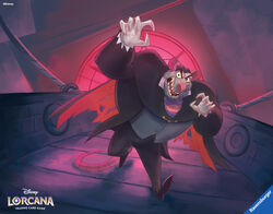  2024 5_fingers anthro biped bottomwear clothing detailed_background disney disney_lorcana fingers gamutfeathers hi_res humanoid_hands male mammal murid murine official_art open_mouth pants professor_padraic_ratigan_(disney) rat ravensburger rodent shirt solo suit the_great_mouse_detective topwear 