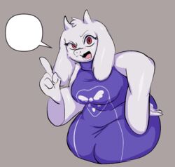  angry anthro boss_monster_(undertale) bovid breasts caprine cc-by-nc clothing creative_commons dydy_silva empty_speech_bubble fangs female fur gesture goat hand_gesture horn lol_comments mammal mature_anthro mature_female overweight overweight_anthro overweight_female pointing purple_clothing red_eyes robe snout solo speech_bubble teeth thick_thighs toriel tuft undertale undertale_(series) white_body white_fur 