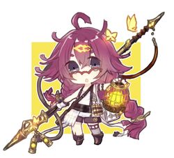  :o antenna_hair boots border braid brown_footwear bug butterfly chibi dorothy_(sinoalice) female full_body glasses gloves hair_between_eyes hair_ornament highres holding holding_lantern holding_polearm holding_weapon lantern long_hair looking_at_viewer merry-san open_mouth polearm purple_eyes purple_hair purple_shorts purple_thighhighs shirt shorts single_thighhigh sinoalice sleeveless sleeveless_shirt solo spear thighhighs twin_braids weapon white_background white_gloves white_shirt yellow_background 