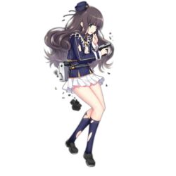  black_footwear black_necktie blue_shirt blue_socks blunt_bangs brown_hair female full_body girls&#039;_frontline green_eyes gun h&amp;k_usp_compact hair_ornament haluka_(aixioo) handgun hat headband heckler_&amp;_koch holding holding_gun holding_weapon loafers long_hair looking_at_viewer looking_to_the_side necktie official_art open_mouth pouch scorch_mark shell_casing shirt shoes simple_background skirt socks solo standing tachi-e third-party_source torn_clothes torn_headband torn_shirt torn_skirt torn_sleeve torn_socks transparent_background usp_compact_(girls&#039;_frontline) wavy_hair weapon white_skirt 