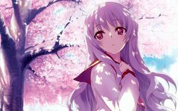  bad_id bad_pixiv_id blue_sky cherry_blossoms cloud dappled_sunlight day female hair_between_eyes hand_on_own_chest highres himekawa_kotone kawata_hisashi long_hair long_sleeves looking_back looking_to_the_side neckerchief outdoors parted_lips purple_hair red_eyes resized sailor_collar school_uniform serafuku sky solo spring_(season) sunlight tiago_(user_ardp7474) to_heart to_heart_(series) tree upper_body upscaled very_long_hair 