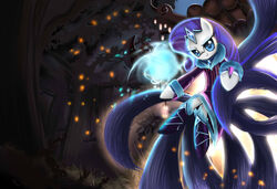  better_version_at_source blue_eyes clothing coat crown cyanaeolin equid equine female feral forest friendship_is_magic fur gem glowing grass hair hasbro headgear horse league_of_legends legwear long_hair looking_at_viewer mammal my_little_pony orb plant pony purple_hair rarity_(mlp) riot_games smile solo stockings tencent topwear tree white_body white_fur 