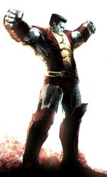  1boy abs black_hair boots colored_skin colossus_(x-men) commentary_request grey_skin highres male_focus marvel metal_skin naratani simple_background solo superhero_costume western_comics_(style) white_background x-men 