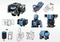  bad_id bad_twitter_id battery blueprint_(medium) grey_background highres humanoid_robot kusami_toka_naku_au machinery multiple_views no_humans open_hand original palms piston reference_sheet robot science_fiction wire 