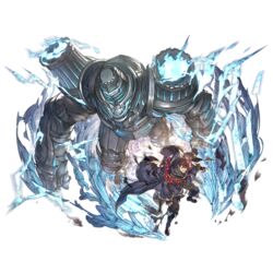  1boy armor boots brown_eyes brown_hair cape ear_piercing earrings energy fingerless_gloves gloves granblue_fantasy jewelry lobelia_(granblue_fantasy) long_sleeves looking_at_viewer male_focus official_art pendant piercing solo the_tower_(granblue_fantasy) transparent_background 