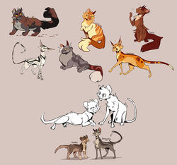  2020 beffalumps black_body black_fur brown_background brown_body brown_fur countershading digital_drawing_(artwork) digital_media_(artwork) digitigrade domestic_cat feet felid feline felis female female_feral feral fluffy fluffy_tail footprint fur grey_body grey_fur group hindpaw leaf leopardstar_(warriors) long_tail longtail_(warriors) lying male male_feral mammal markings mousefur_(warriors) mud multiple_images on_side orange_body orange_fur pawprint paws quadruped red_body red_fur rosetail_(warriors) runningwind_(warriors) russetfur_(warriors) simple_background sitting spots spotted_body spotted_fur standing star_flower_(warriors) stormfur_(warriors) striped_body striped_fur stripes tabby_cat tail tortoiseshell_cat walking warriors_(book_series) yellow_body yellow_fur 