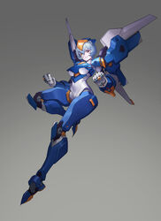  armor armored_boots ayanami_rei bandages blue_hair bodysuit boots breasts clenched_hands commentary cosplay eyepatch female full_body fusion gauntlets gradient_background greaves head-mounted_display helmet highres interface_headset jetpack kelvin_chan looking_at_viewer mecha mecha_musume medium_breasts neon_genesis_evangelion one_eye_covered overwatch overwatch_1 parted_lips pharah_(overwatch) pharah_(overwatch)_(cosplay) pilot_suit plugsuit power_armor red_eyes robot science_fiction short_hair shoulder_pads solo teeth thrusters turtleneck underboob white_bodysuit 