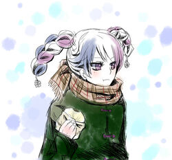  braid dance0dance eating mole multicolored_hair purple_eyes scarf soul_calibur tira tira_(soulcalibur) twintails 