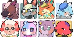  animal_crossing anthro audie_(animal_crossing) bear blush bovid canid canine canis caprine chibi closed_eyes cyd_(animal_crossing) dom_(animal_crossing) domestic_cat elephant elephantid embarrassed equid equine eyewear felid feline felis female glasses goat headshot_portrait heterochromia horse judy_(animal_crossing) looking_at_viewer male mammal megan_(animal_crossing) multiple_images nintendo portrait proboscidean raymond_(animal_crossing) reneigh_(animal_crossing) sheep sherb_(animal_crossing) solo sparkles sparkling_eyes toumoro_22 wolf 