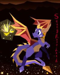  absurd_res activision arthropod city dragon dragonfly duo feral hi_res insects male mythological_creature mythological_scalie mythology night night_city night_light scalie sparx spyro spyro_the_dragon stacyroseland tail 