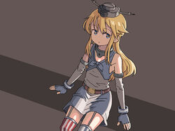  aged_down alternate_breast_size asymmetrical_legwear blonde_hair blue_eyes brown_background commentary english_commentary feet_out_of_frame female fingerless_gloves flat_chest front-tie_top garter_straps gloves grey_gloves iowa_(kancolle) kantai_collection long_hair miniskirt mismatched_legwear one-hour_drawing_challenge sitting sixten skirt solo star-shaped_pupils star_(symbol) striped_clothes striped_skirt striped_thighhighs symbol-shaped_pupils thighhighs two-tone_background vertical-striped_clothes vertical-striped_skirt vertical-striped_thighhighs 