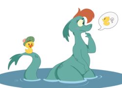  absurd_res alpha_channel arms_bent ass big_butt blush bork88 disney female feral hair hi_res inanimate_object legs_in_water loch_ness_monster mcquack_(nessie) nessie_(disney) nude partially_submerged red_hair reptile rubber_duck scalie simple_background solo standing submerged_legs submerged_tail tail_in_water tail_out_of_water the_ballad_of_nessie toy water 