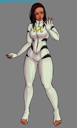  abstract_background absurd_res ava_ayala clothed clothing female hi_res human mammal marmalademum not_furry simple_background solo standing transformation white_tiger_(marvel) 