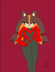  2015 absurd_res anthro badger big_breasts breasts clothed clothing digital_media_(artwork) eulipotyphlan female hedgehog hi_res mammal mustelid musteline sega skimpy solo sonic_boom sonic_the_hedgehog_(series) sticks_the_jungle_badger superbunnygt 