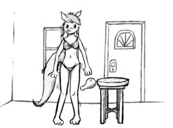  anthro bikini black_and_white body_size_growth clothing draconicmentalist equid equine female growth growth_sequence hasbro horse knock-kneed macro mammal monochrome my_little_pony size_transformation solo swimwear transformation 