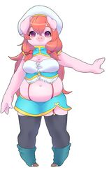  anthro breasts clothed clothing domestic_pig female hair long_hair mammal obese obese_anthro obese_female orange_hair overweight overweight_anthro overweight_female powderkona red_eyes solo suid suina sus_(pig) 