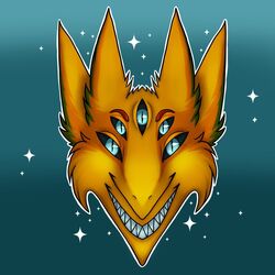  anthro gemini_the_sergal hi_res looking_at_viewer male multi_ear multi_eye multicolored_body sergal smile smiling_at_viewer solo teeth teeth_showing 